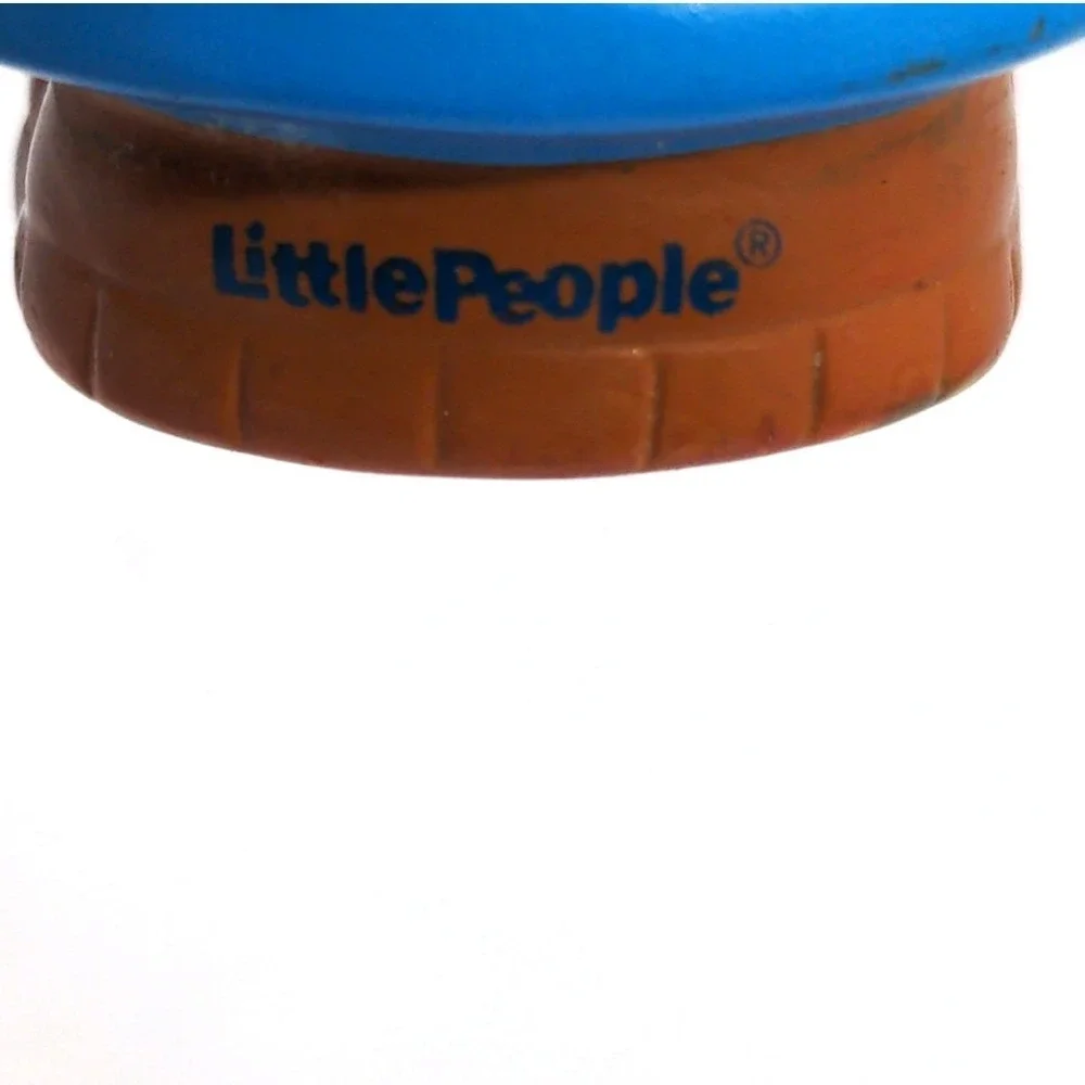 2007 Fisher-Price Little People Farmer Jed‎ Figure Yellow Hat Blue Overalls VTG